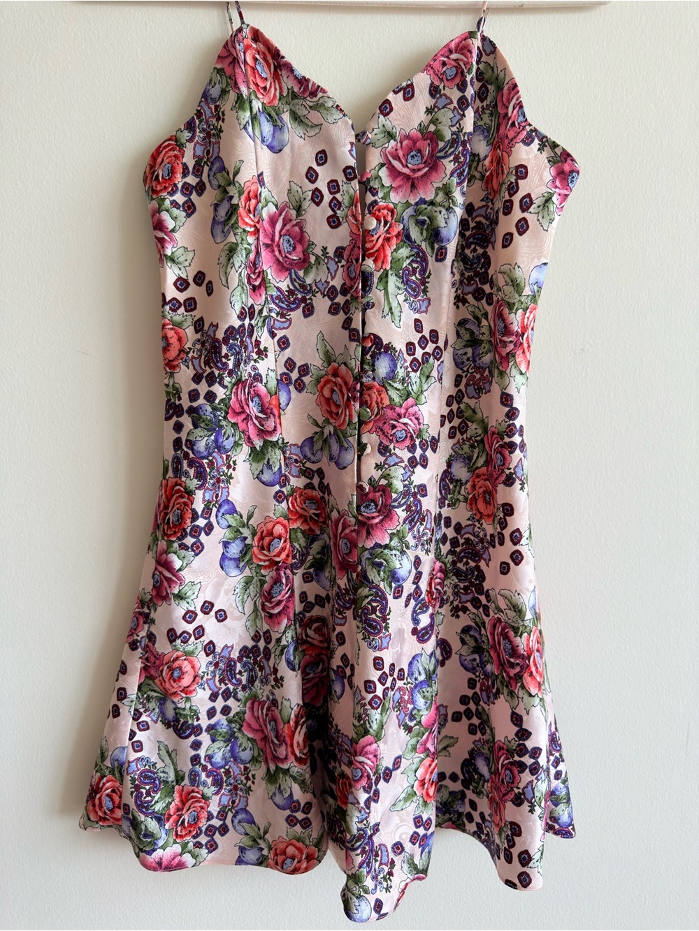 Vintage 90’s VS Gold Label Floral Slip Satin Dress Size Small